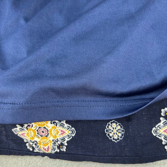 Entro Midi Sun Dress Women's Size Large Navy Boho Lined Adjustable Straps Hippie - Picture 14 of 15